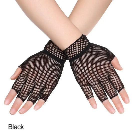 Casaul Broken Slit Gloves Sexy Gothic Fingerless Gloves Halloween Gloves Black Ripped Holes Decor Cosplay Gloves for Adults