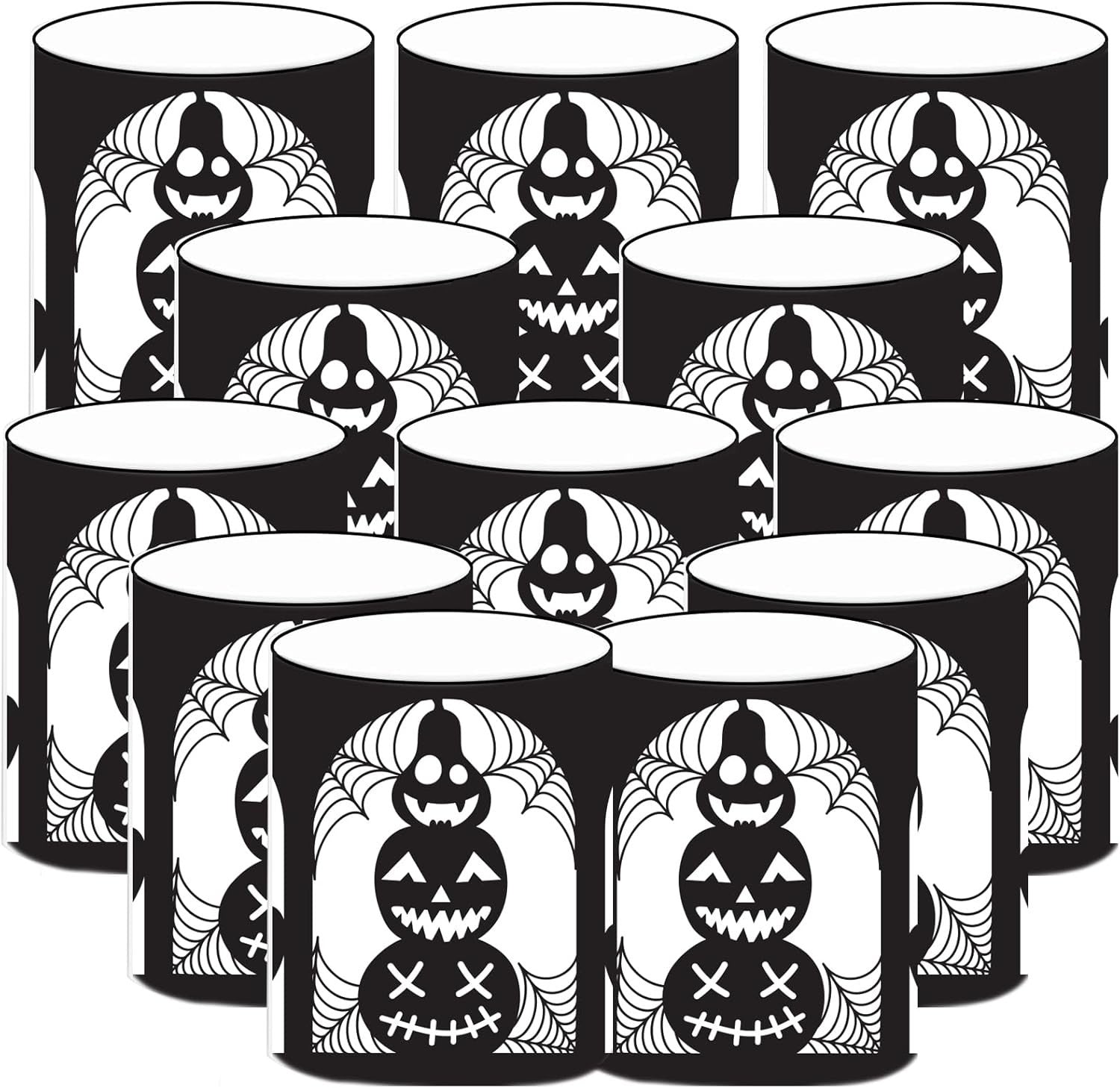 12 Windlicht Tischdeko Halloween