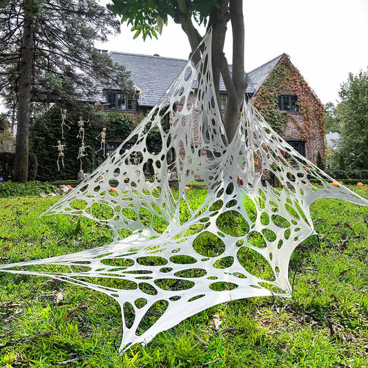 Ourwarm 450/900 Sqft Spider Web Halloween Decorations Outdoor,Pre-Cut Gauze Cobwebs for Halloween Yard Haunted House Party Decor