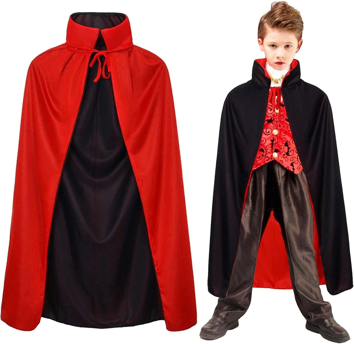 Winwild Vampir Umhang Kinder Halloween Kostüm Mit Kragen - Cape Für Karneval ...