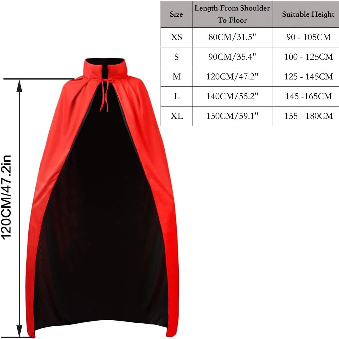 Winwild Vampir Umhang Kinder Halloween Kostüm Mit Kragen - Cape Für Karneval ...
