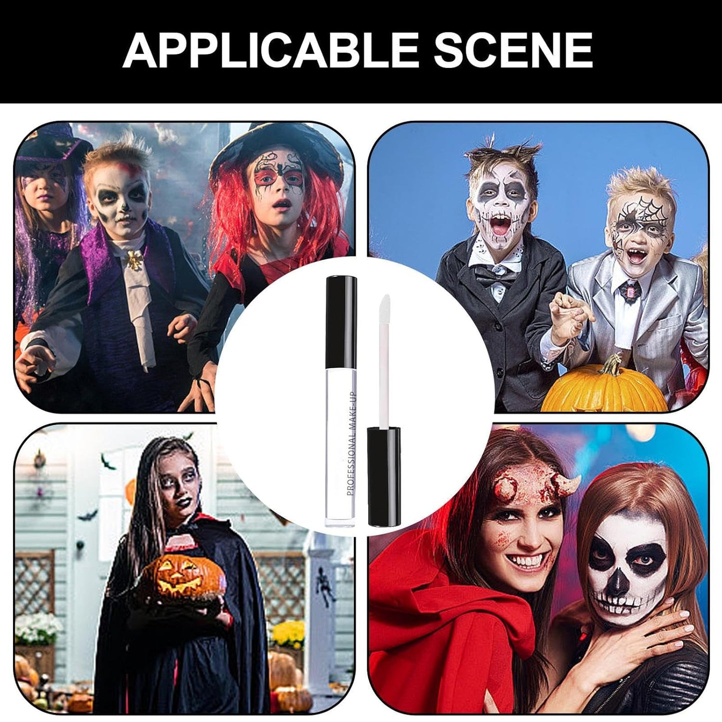 Schwarz-Weißer Lippenstift Halloween - Feuchtigkeitsspendende, Feuchtigkeitsspendende Lippenstifte Verhindern Trockene Lippenflecken | Lippen-Make-Up-Zubehör Für Zuhause, Familientreffen,
