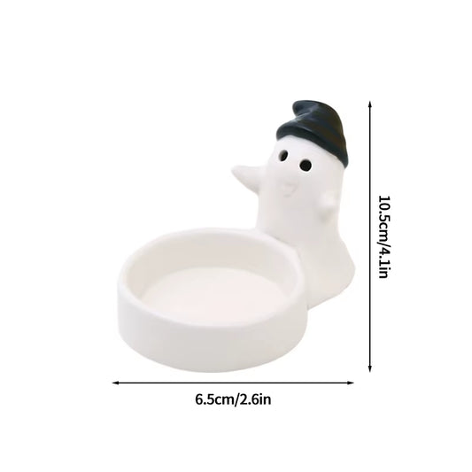 Halloween Candle Holder Cute Ghost Ceramic Candle Holders Home Decoration Desktop Ornaments Halloween Candlestick