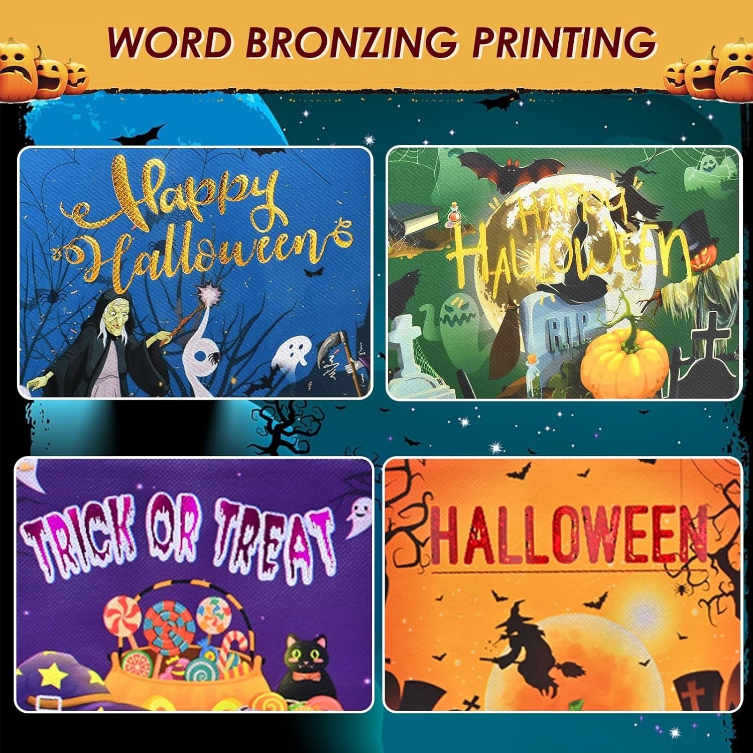 4 Stk Halloween Geschenktüte Tasche, Halloween Süßigkeit Süßes Taschen Aus No...