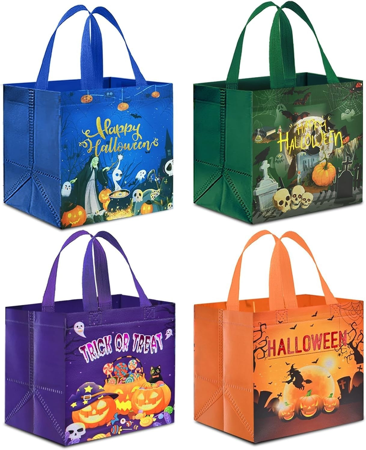4 Stk Halloween Geschenktüte Tasche, Halloween Süßigkeit Süßes Taschen Aus No...