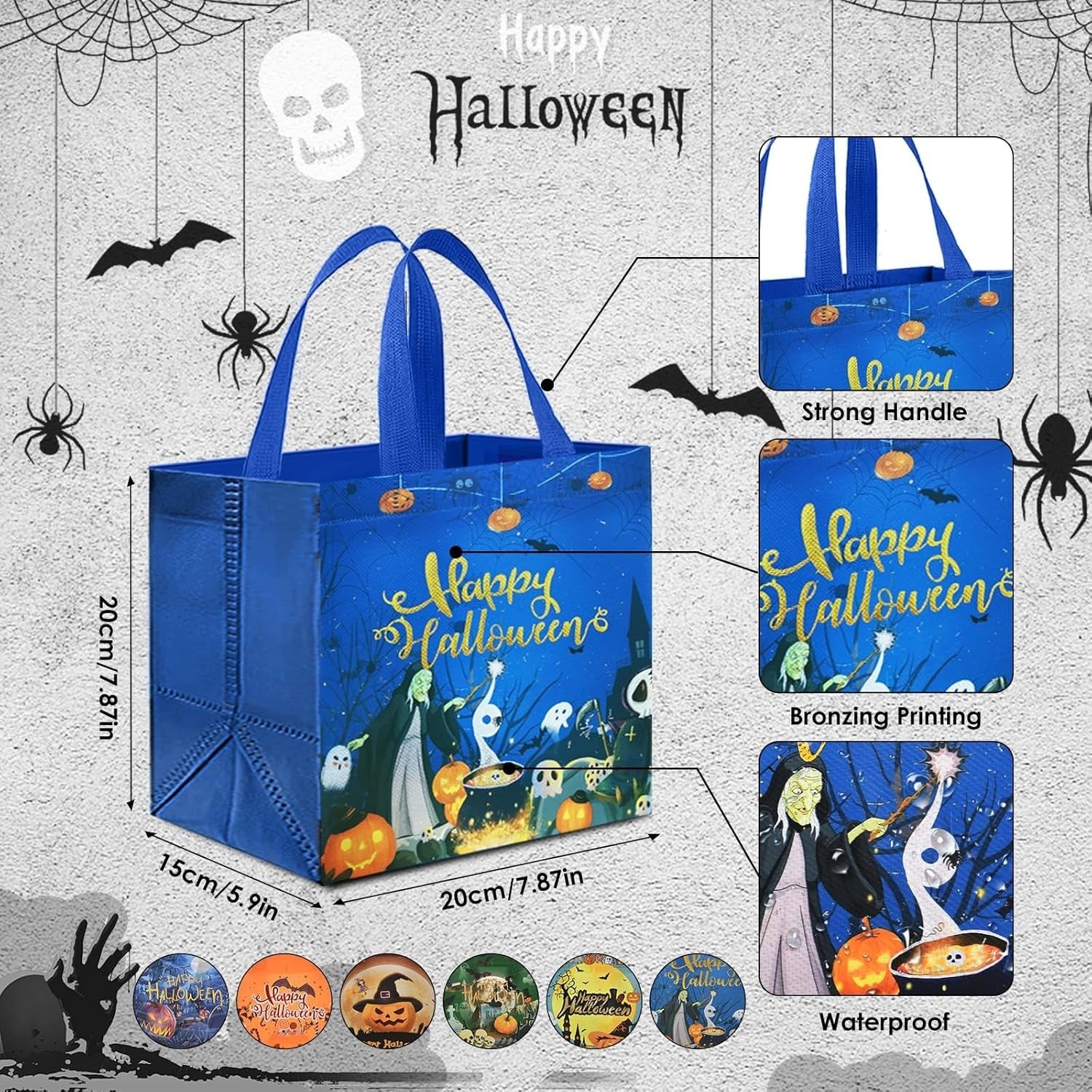 4 Stk Halloween Geschenktüte Tasche, Halloween Süßigkeit Süßes Taschen Aus No...