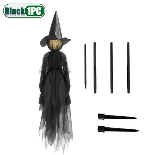 Halloween Light up Witch Decoration Sound Activated Glowing Witch Prop for Yard Haunted House Scary Ghost Party Decor