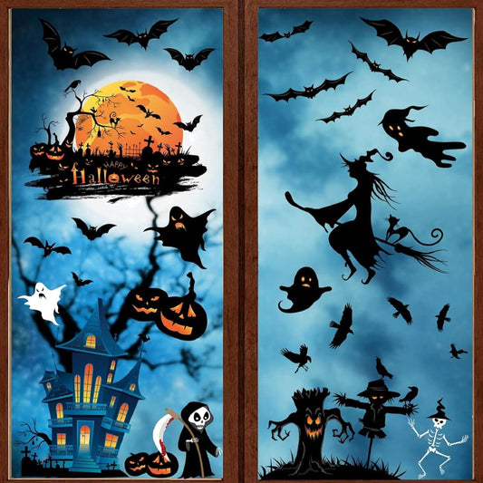 Halloween Fensterbilder Selbstklebend Wiederverwendb