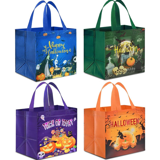 4 Stk Halloween Geschenktüte Tasche, Halloween Süßigkeit Süßes Taschen Aus No...